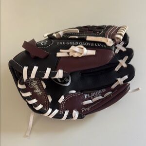 Rawlings Black and Burgundy Glove with White Accents
